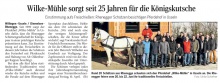 Wilke-Mühle sorgt seit 25 Jahren für Königskutsche